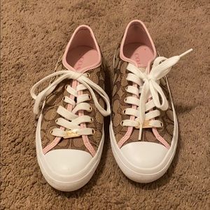 Coach pink white shoes never worn.
